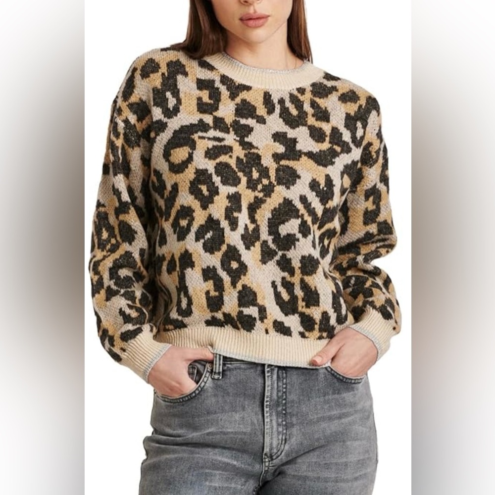 Leopard Print Sweater - Tan and Black